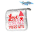 Cute Adorable Gnome Decorative Kitchen Oven Mitt Hot Plate Pot Holder Set | Valentines Day Hearts Decorations | Love Kisses And Valentine Wishes |...