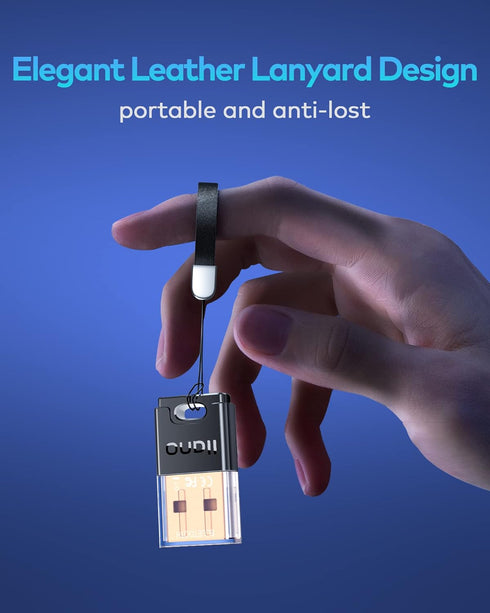 Bluetooth 5.1 USB Adapter - Driver-Free, Plug & Play for Windows PC. For Headphones, Mouse, Keyboard, Speaker, Printer, Laptop....
