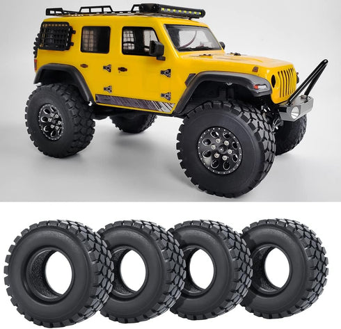 RCLIONS 4pcs Rubber Micro 1" RC Wheel Tyres Tires with Foam Insert for All 1/24 Axial SCX24 AXI00001,AXI00002,AXI90081 Deadbolt RC Crawler Truck C...