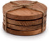 Samhita Acacia Wood Round Coasters Protection Tabletop,Countertop and Surfaces from Water Marks or Damage | Home & Office Decor | Housewarming Gif...