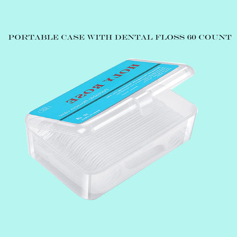 Holy Rose Portable Dental Floss Picks Dispenser 2Box,Travel Floss Storage Case with Adult Toothpicks Flosser Sticks 80 Count,Portable Floss Case f...