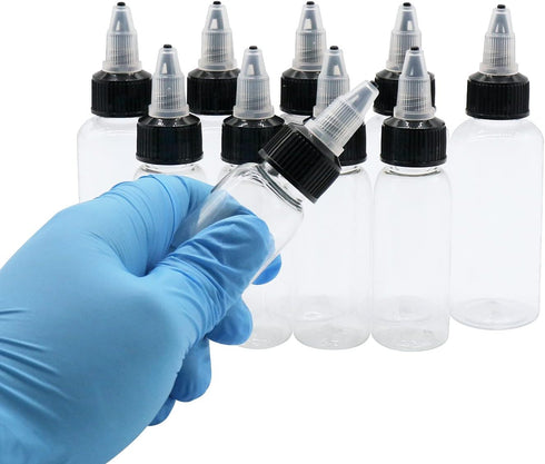 PET Plastic Extruded Liquid Bottle,squeeze bottle,dropper,dispensing bottle,10 Pcs 1 oz Bottles,wash Bottle,drip Bottle,Tattoo Ink,Watercolor Pigm...