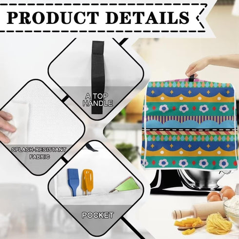 Aztec Geometric Kitchen Aid Mixer Cover Stand Mixer Cover Compatible 4.5-5 Quart(14.9"H x10.8"W x14.5"L) Mixers Flower Kitchen Aid Mixer Accessori...