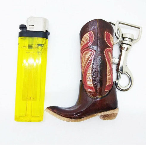 WitnyStore 3" High Cowboy Boot Keyring - Miniature Collectibles - Realistic Hand Made and Painted Leather Key Organizer Keychain Gifts and Souveni...