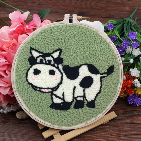 Easy DIY Craft Punch Needle Embroidery Kits Rug for Starter Kits with Stamped Color Pattern Package Included Instruction,Yarn and Embroidery Needl...