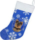 Caroline's Treasures KJ1181CS Winter Snowflakes Holiday Yorkie Puppy/Yorkshire Terrier Christmas Stocking Fireplace Hanging Stockings Christmas Se...