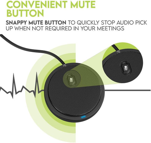 Conference USB Microphone, Computer Desk Mic with Mute Button and LED Indicator, Plug & Play Omnidirectional PC Laptop Mics for Online Meeting,Cla...