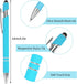 EOOUT 12pcs Ballpoint Pens, 1.0mm Black Ink Soft Touch Click Metal Pen with Stylus Tip for Touch Screens, 2-in-1 Ballpoint Pen with Stylus Tip......