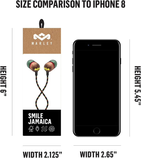House of Marley Smile Jamaica: Wired Earphones with Microphone, Noise Isolating Design, and Sustainable Materials (Rasta)......
