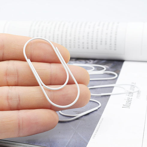 Large Paper Clips, Jumbo Paper Clip, 2 inch / 50mm, Smooth, Cute, 50 Pack (White)...