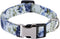 Girl Dog Collar for Small Medium Large Dogs, Cotton Pet Collar, Flowers Daisy and Rose Patterns with Quick-Release Buckle (Rose Blue, M)...