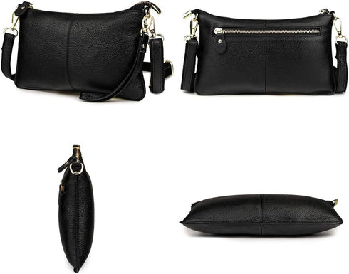 Genuine Leather Clutch Wallet For Women Wristlet Envelop Crossbody Purse Card Shoulder Bag...