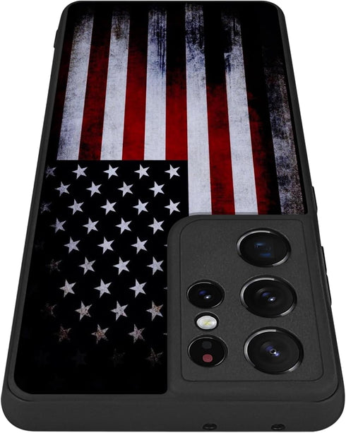 Tnarru Compatible with Samsung Galaxy S21 Ultra Case American Flag Pattern Military-Grade Drop Protection Non-Slip Sides Anti-Scratch Shockproof S...