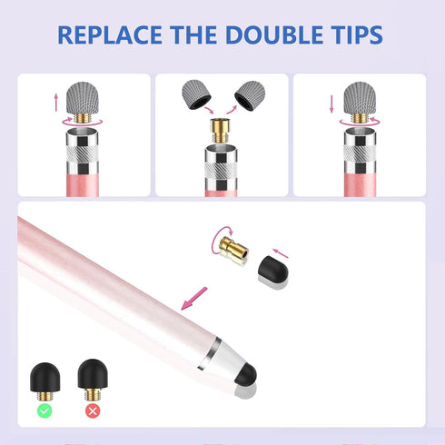 Stylus Pens for Touch Screens (5 Pcs), CPKEON Capacitive Stylus Pencil 2 in 1 Precision Stylus Pen with Replaceable Tips for iPad iPhone Tablets S...