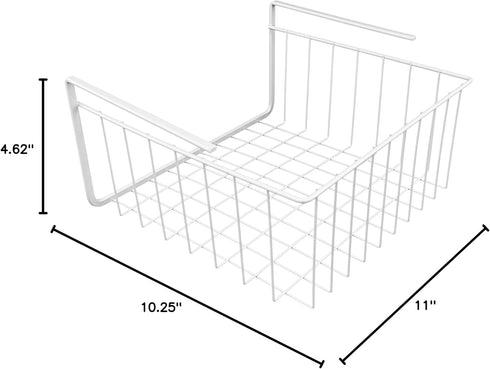 White Wire Under-Shelf Storage Basket, 11-Inch – Durable Organization Solution for Kitchen, Pantry, and Closet...