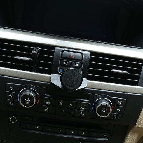 Aluminum Alloy Car Center Console Air Vent Mobile Phone Holder for BMW 3 Series E90 E92 2005-2012 Car Accessories (Black)...