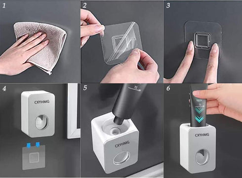 Toothpaste Dispenser, 2 PCS Automatic Toothpaste Squeezer Dispenser for Kids & Family Shower, is Wall Mount Bathroom Accessories with Super Sticky...