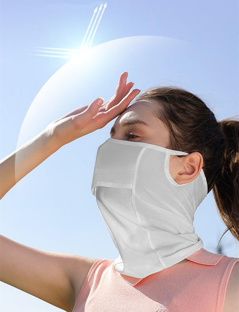 Neck Gaiter Balaclava Sun Protective Face Bandana with Ear Loops Ice Silk Veil UV Protection Face Cover for Summer Outdoor Activities...