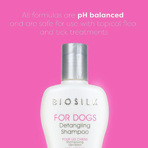 BioSilk for Dogs Silk Therapy Detangling Dog Shampoo | Sulfate Free and Paraben Free Shampoo for Dogs | Matted Hair Dog Detangler Shampoo for All ...