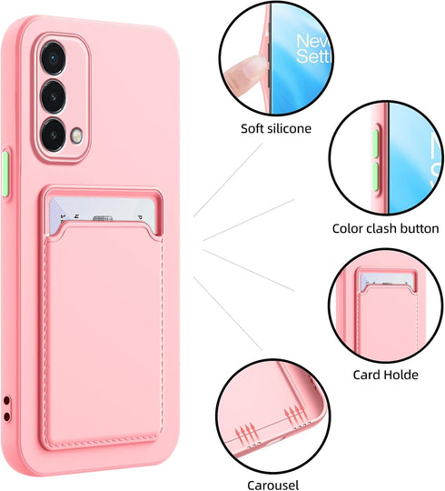for OnePlus Nord N200 5G Case, N200 Phone Case with Minimalist Credit Card Holder Slot TPU Soft TPU Silicone Scratch-Resistant Card Slot Wallet Ca...