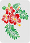 FINGERINSPIRE Flowers Leaf Stencil A4 Size Hawaii Flower Stencil Rectangle Hibiscus Flowers Stencil Reusable DIY Stencil Template for Walls and Cr...