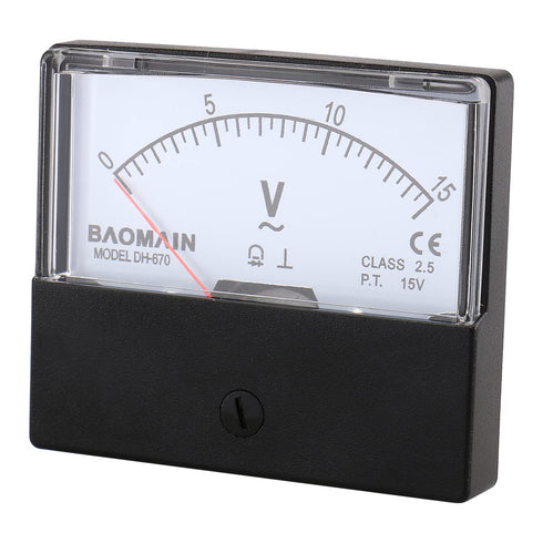 Baomain Voltmeter DH-670 AC 0-15V Rectangular Class 2.5 Analog Panel Volt Voltage Meter...