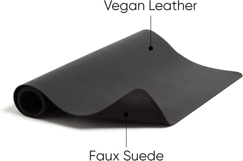 Smead Desk Pad, Vegan Leather Desk Mat with Non-Slip Faux Suede Backing, Perfect Desk Organizer for Office Decor, 23.6” x 13.7” Small, Charcoal (6...