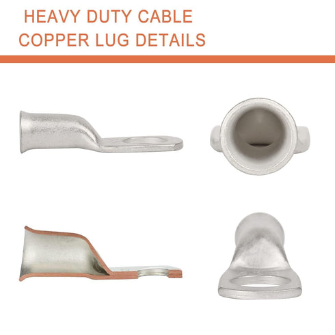 4 Pack 6 AWG 3/8 Lugs & 6 AWG 5/16 Lugs Tinned Copper Terminal,Marine Battery Welding Lugs Terminal Connectors with 8 Pieces Ratio 3:1 Dual Wall A...
