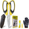 Scissors Heavy Duty 8'', Carpet Scissors, Multipurpose Scissors with Protective Cover, Stainless Steel Serrated Blades, Easy Cutting Cardboard, Le...
