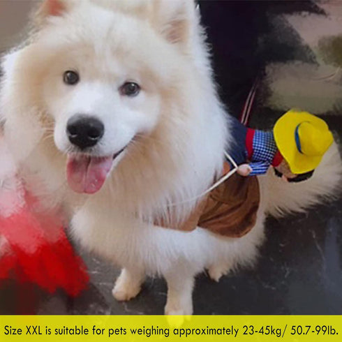 SEIS Pet Riding Costume Novelty Pet Supplies Cowboy Rider Horse Riding Designed Dog Apparel Party Dressing up Clothing Halloween (XXL)...