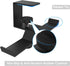 6amLifestyle Under Desk Dual Headphone Hanger, Metal Headset Stand Gaming Earphone Holder Universal Clamp on Desk Hanger Hook for All Headsets, Bl...