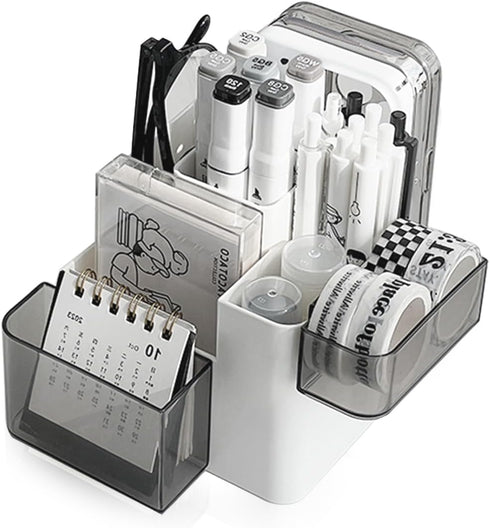 Desk Organizers Pencil Holder?4 Compartments+2 Removable Box, Pen Holder Storage for Office, Home, School, Classroom Accessories, Organization and...