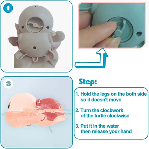Bath Toys, 3 Pack Swimming Turtle Bath Toys for Toddlers , Water Pool Toys for Baby Toddler Toys Floating Wind-up Infant Bathtub Toys (2)...