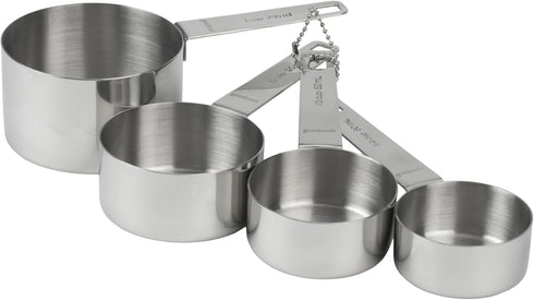 GoodCook Gourmet Measuring Cup Set, Stainless Steel 4-pc., 1/4, 1/3, 1/2, 1 Cup etched measurements...