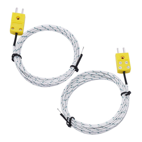 TWTADE 5pcs 3M K Type Mini-Connector Thermocouple Temperature Probe Sensor Measure Range -50~350°C...