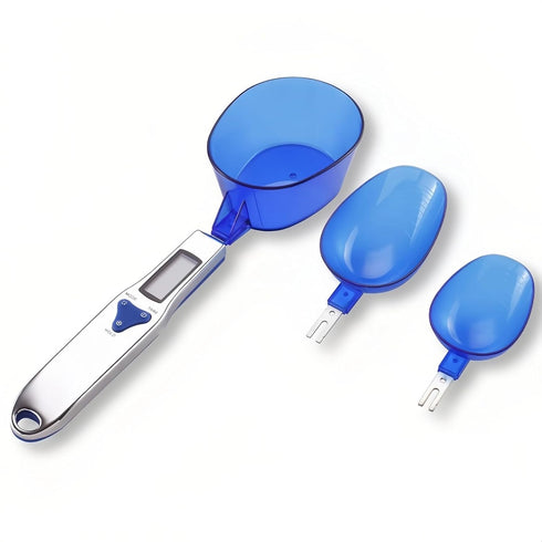 Yoidesu Digital Kitchen Scale, Electronic Gram Measuring Spoon, 500g/0.1g Blue Cute Digital Weight Scale Spoon with 3 Measuring Spoons for Portion...