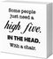 Some People Just Need A High Five in The Head with Chair Wood Box Sign Desk Decor,Funny Sarcastic Wood Block Plaque Box Sign Desk Decorations for ...