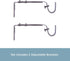 Kenney Adjustable Curtain Rod Brackets, Mocha (2-Pack)...