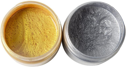 Acrylic Paint Metallic Gold and Silver,200ml Gold Leaf Paint for Art, Painting, Handcrafts,Ideal for Canvas Wood Clay Fabric Ceramic Craft Supplie...