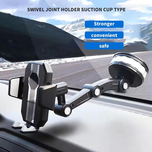 Car Phone Holder Mount, Suction Cup Cell Phone Holder Stand, Universal Dashboard/Windshield/Window Phone Holder One-Button Pop-up Strong Suction C...