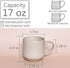 Bosmarlin Large Stoneware Speckled Coffee Mug, Big Ceramic Tea Cup, 17 Oz, Dishwasher and Microwave Safe (White, 1)...