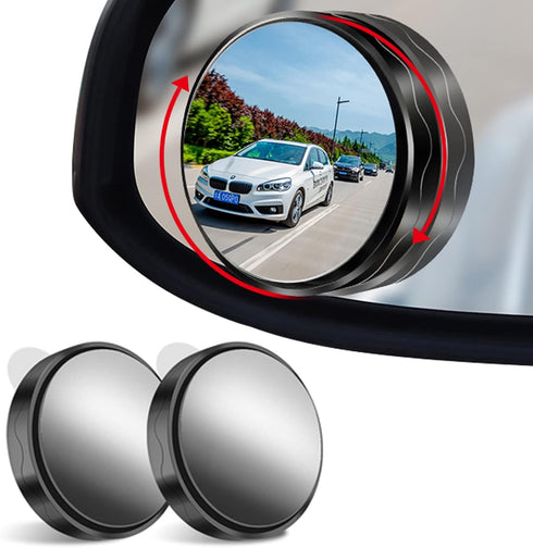 Car Blind Spot Mirror, 2 inch Reusable Round HD Glass Convex 360° Wide Angle Side Rear View Side Mirror with Sucker for Cars SUV and Trucks(2 Pcs ...