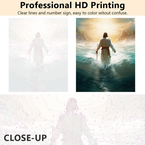 TUMOVO Adult Paint by Number Jesus Adults' Paint-by-Number Kits Son of God Paint Number Kits Romantic DIY Acrylic Paint by Numbers Painting Kit Ho...