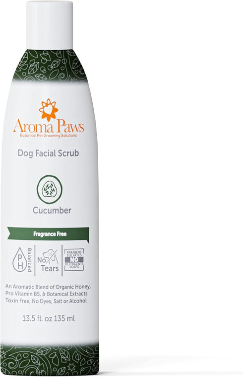 Dogs Facial Scrub - Non-Toxic Tearless Dog Face Wash to Clean Facial Stains and Dirt - Dog Face Cleaner with Organic Cucumber and Aloe Vera - Safe...
