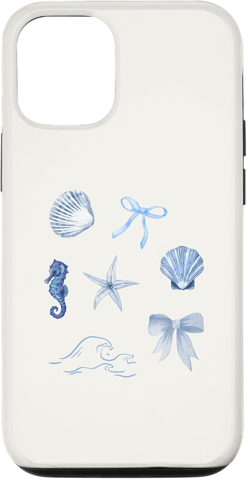 iPhone 13 Coastal Grandma Coquette Blue Bows Aesthetic Case...