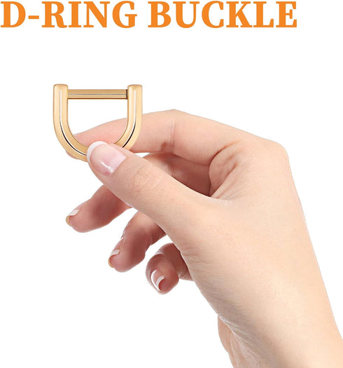 Artibetter D-Rings Screw in Shackle Horseshoe U Shape D Ring DIY Leather Craft Purse Keychain Accessories for Strap 2cm (Gold)...