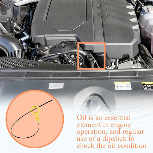Car Engine Oil Dipstick Replacement OEM#06H-115-611E, Double Hole Oil Dipstick for Checking Oil Level, Professional Car Accessories Fit for Audi A...