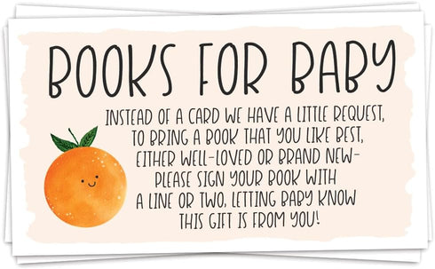 m&h invites 50 Little Cutie Books for Baby Shower Request Cards - Invitation Inserts - Gender Neutral or Girl Baby Shower...