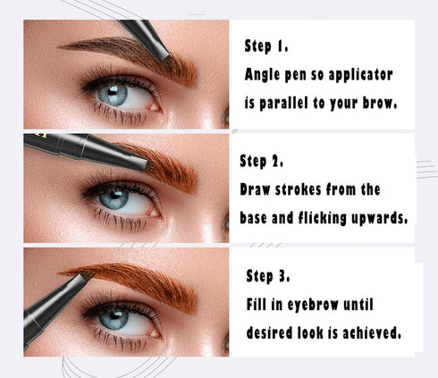 Hair-like Eyebrow Pen - Liquid Microfilling Brow Strokes Marker, Mimics Natural Eye Makeup Liners by “Linble” (#1 Soft Brown)...