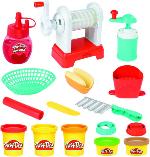 Play-Doh Kitchen Creations Spiral Fries Playset for Kids 3 Years and Up with Toy French Fry Maker, Drizzle, and 5 Modeling Compound Colors, Non-To...